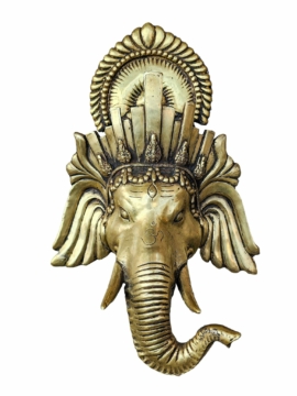 Máscara de bronce de Ganesh - Emblema de Sabiduría y Prosperidad