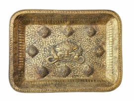 Brass Tibetan Calendar Wall Hanging with Cheppu