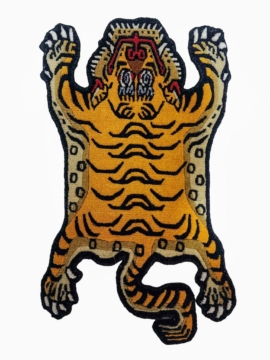 Alfombra de diseño de tigre hecha a mano en lana de Nepal