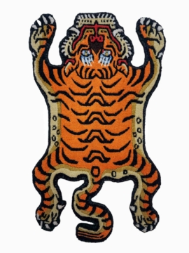 Alfombra de diseño de tigre de lana, tejida a mano en Nepal