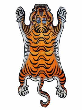Alfombra de diseño de tigre de seda de Nepal