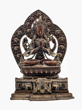Chenrezig Statue - Copper with Oxidized Finish