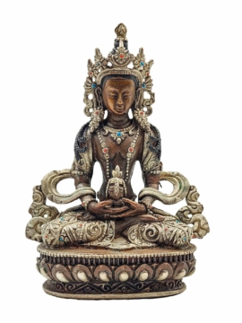 Copper Aparimita Buddhist Statue - 14 cm