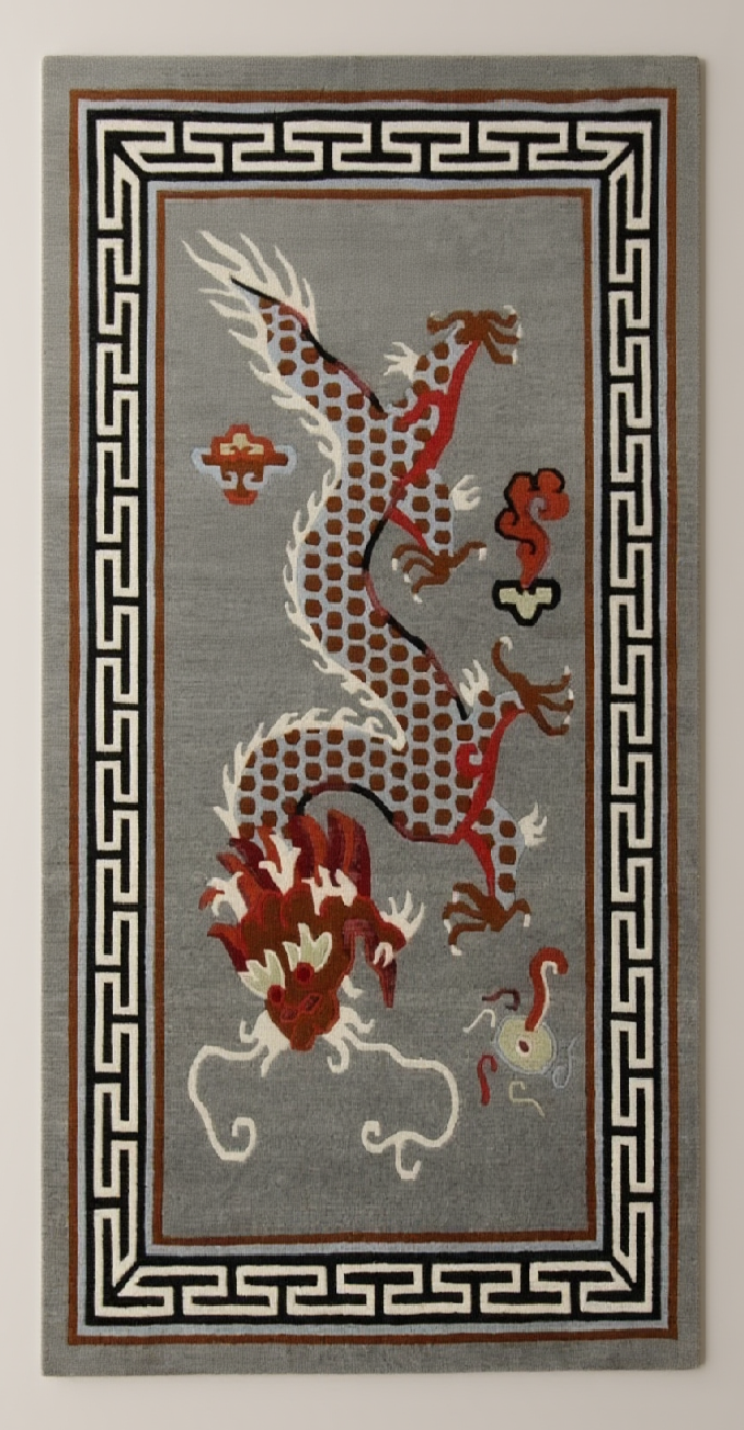 Grey Tibetan Dragon Carpet