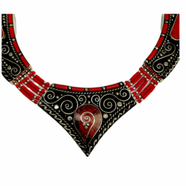Collier Tribal Népalais en Métal Durable