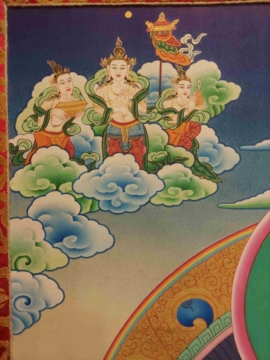White Tara Thangka on Cotton Canvas