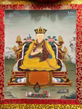 Hand-Painted Karmapa Thangka on Cotton Canvas
