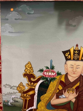 Hand-Painted Karmapa Thangka on Cotton Canvas