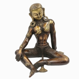 Copper Parvati Statue with Chocolate Oxidized Finish