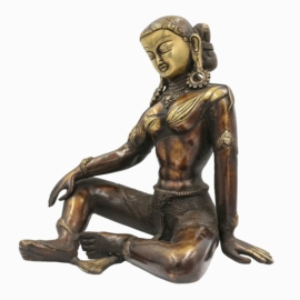 Copper Parvati Statue with Chocolate Oxidized Finish