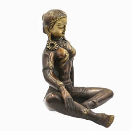 Copper Parvati Statue with Chocolate Oxidized Finish