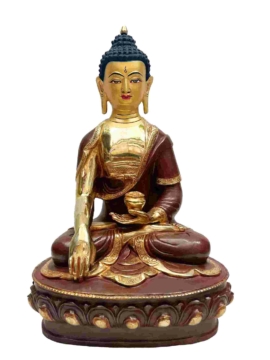 Statue des Pancha Bouddhas : Amoghasiddhi et autres en cuivre