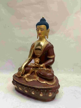 Statue des Pancha Bouddhas : Amoghasiddhi et autres en cuivre