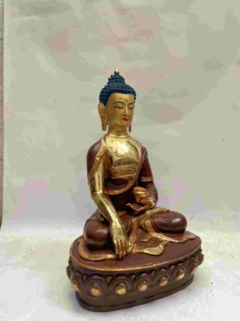 Statue des Pancha Bouddhas : Amoghasiddhi et autres en cuivre