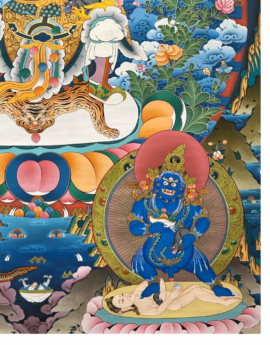 Yellow Jambhala Thangka on Cotton Canvas