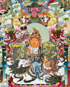 Jambhala Namtose Thangka &ndash; Hand-Painted Cotton Canvas