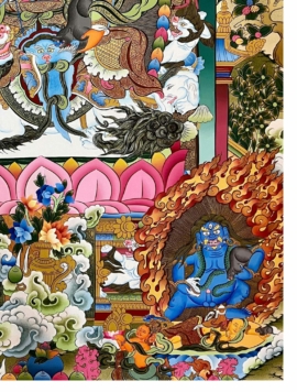 Jambhala Namtose Thangka &ndash; Hand-Painted Cotton Canvas