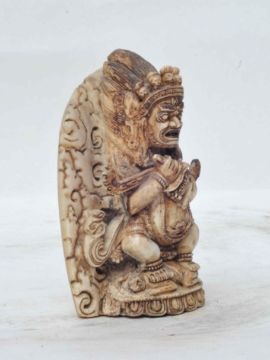 Sceau en os tibétain avec Mahakala Panjaranatha