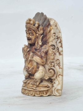 Sceau en os tibétain avec Mahakala Panjaranatha