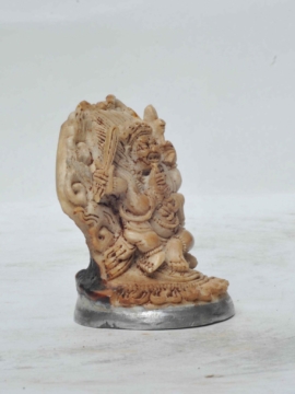 Sceau en os tibétain avec sculpture de Mahakala noir