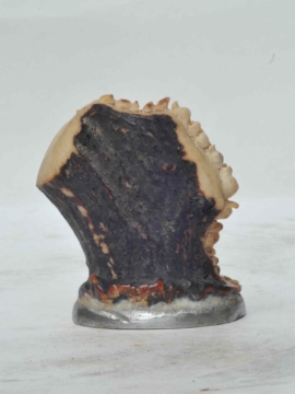 Sceau en os tibétain avec sculpture de Mahakala noir