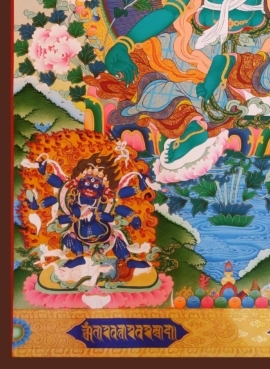 Green Tara Thangka on Cotton Canvas