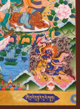 Green Tara Thangka on Cotton Canvas