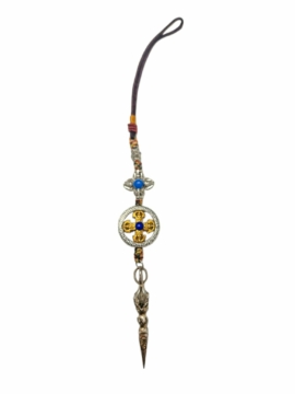 Amulette en métal du Double Dorje et du Phurba