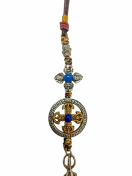 Amulette en métal du Double Dorje et du Phurba