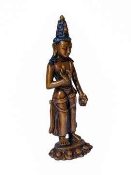 Statue miniature en cuivre intricately du Bouddha Maitreya