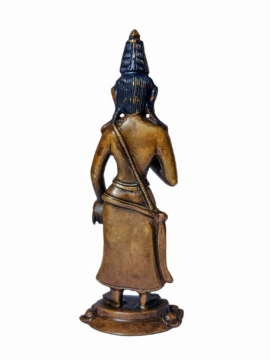 Statue miniature en cuivre intricately du Bouddha Maitreya