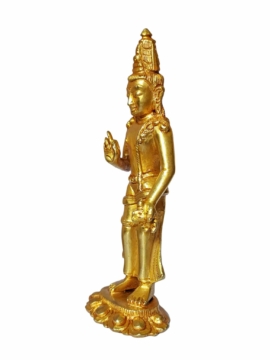 Statue miniature en cuivre de Maitreya Buddha – Incarnation de la Compassion