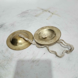 Tingsha tibétain en cuivre fait main, 10 cm