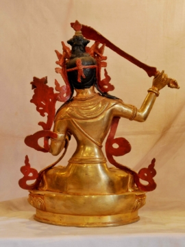 Stunning Gold-Plated Manjushri Statue