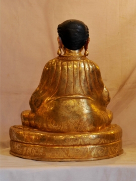 Handcrafted Copper Statue of Marpa Lotsawa with Gold Plating