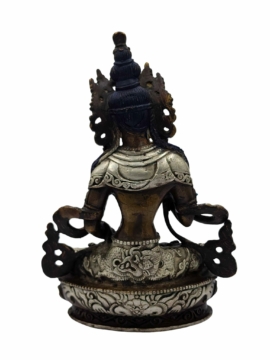 Manjushri Copper Statue with Silver Finish