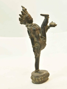 Masterfully Crafted Copper Statue of Akash Yogini &ndash; Embodiment of Wisdom and Compassion