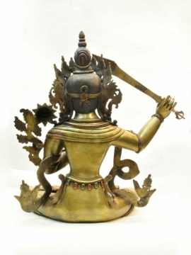 Antique Manjushri Stone Statue &ndash; Handcrafted Masterpiece