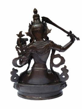 Oxidized Miniature Manjushri Statue &ndash; Perfect for Buddhist Devotion