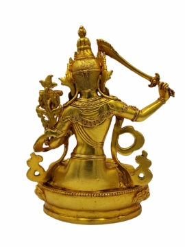 Gold-Plated Mini Manjushri Statue
