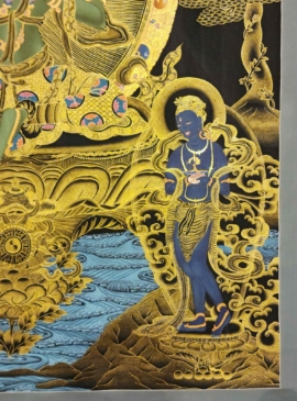 Green Tara Thangka on Cotton Canvas