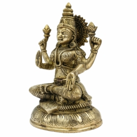 Statue en laiton de Lakshmi – Symbole de prospérité