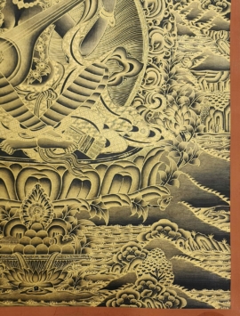 Saraswati Thangka Painting on Cotton Canvas