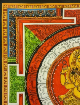 Mandala de Ganesh Newari Paubha sur toile de coton