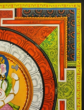 Peinture de Mandala de Ganesh Newari sur Toile de Coton
