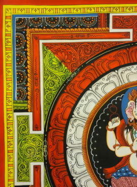 Peinture mandala de Ganesh newari sur toile de coton