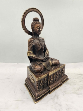 Brass Buddha Statue for Meditation &ndash; 32cm, Vajrayana Heritage