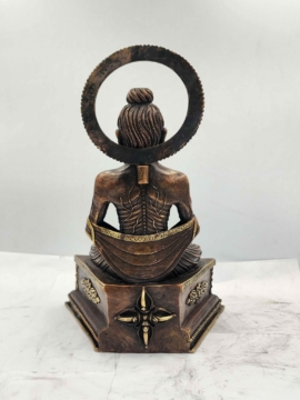 Brass Buddha Statue for Meditation &ndash; 32cm, Vajrayana Heritage