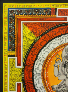 Peinture de mandala de Ganesh newari sur toile de coton