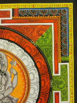 Peinture de mandala de Ganesh newari sur toile de coton